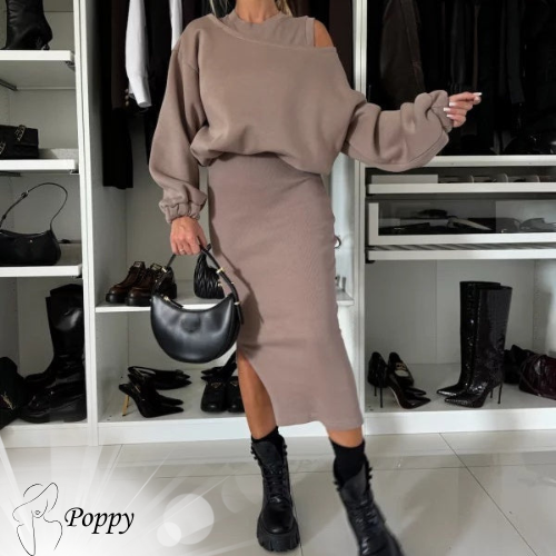 Poppy | Two-Piece Set: Dress & Sweater