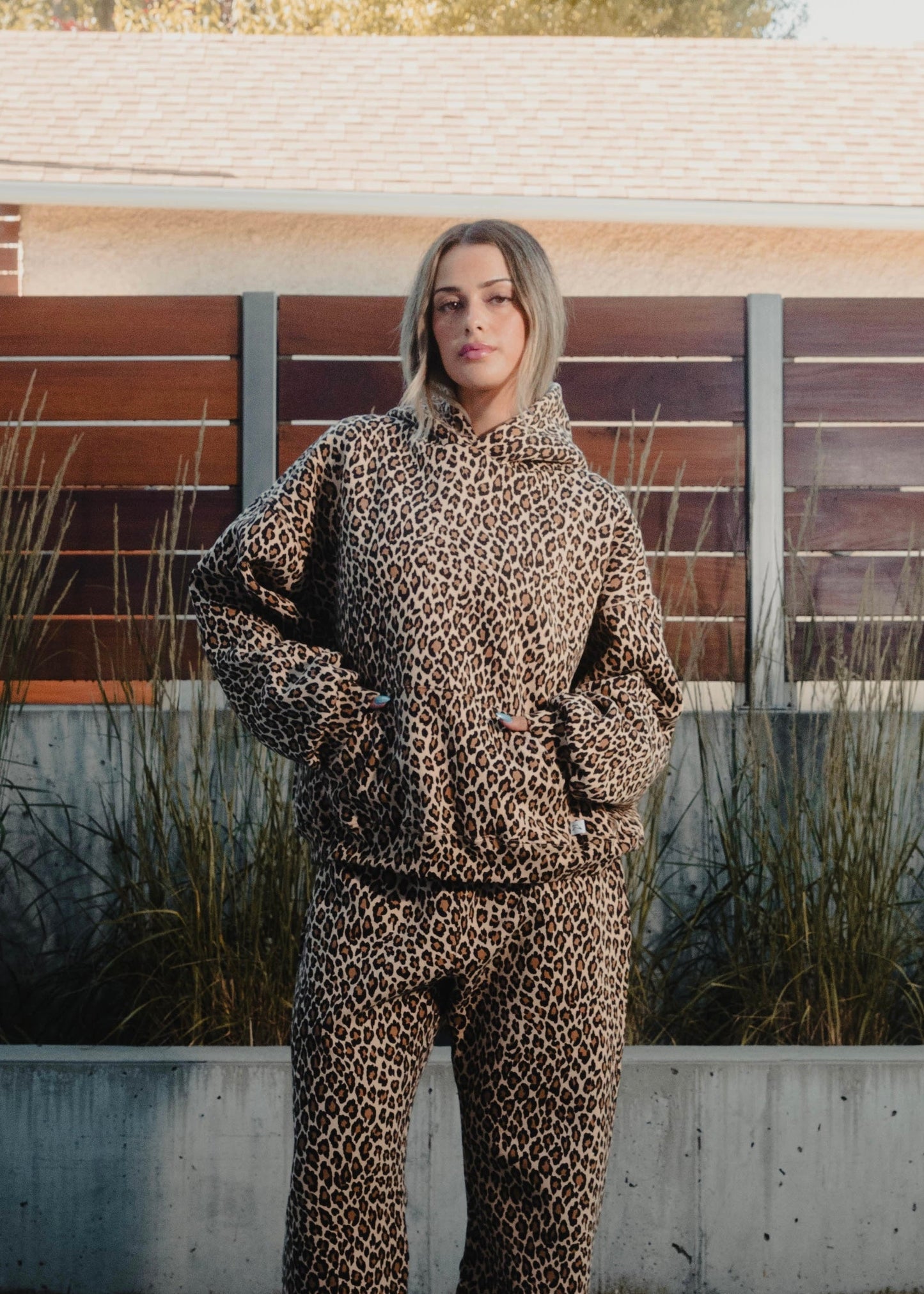 Arelils | Cheetah Print Jumpsuit & Sweatshirt Ensemble