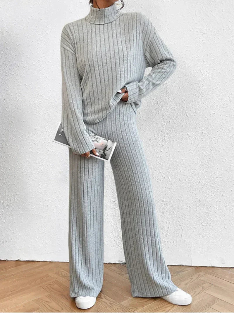 Leia | Turtleneck Sweater and Trousers Two-Piece Set