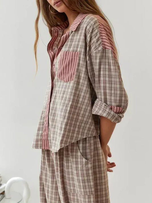Hana | Pajama Set Featuring Trousers and Shirt