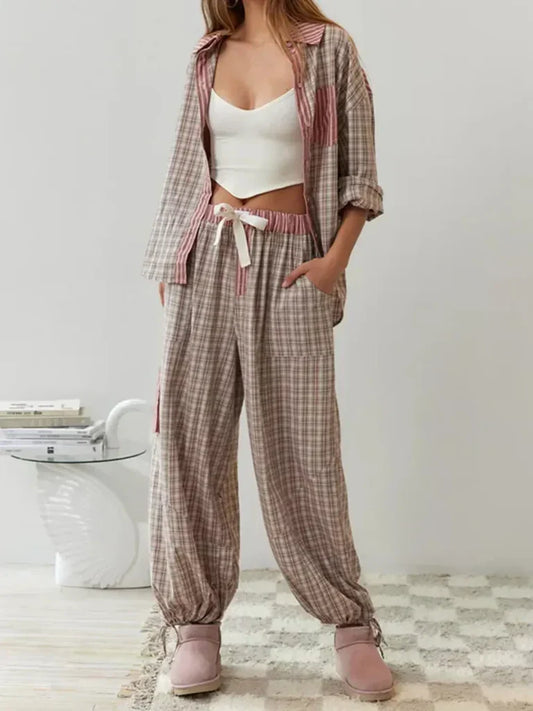Hana | Pajama Set Featuring Trousers and Shirt