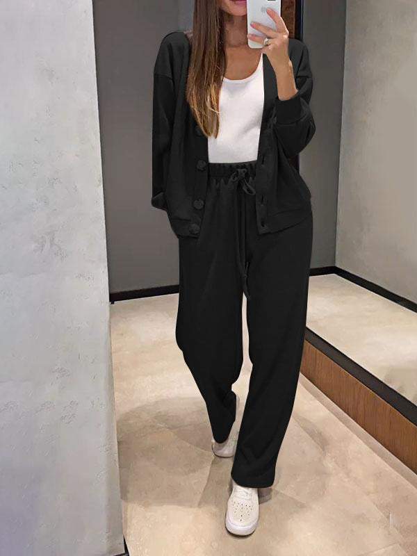 Giada | Two-Piece Button-Up Jacket and Trouser Ensemble