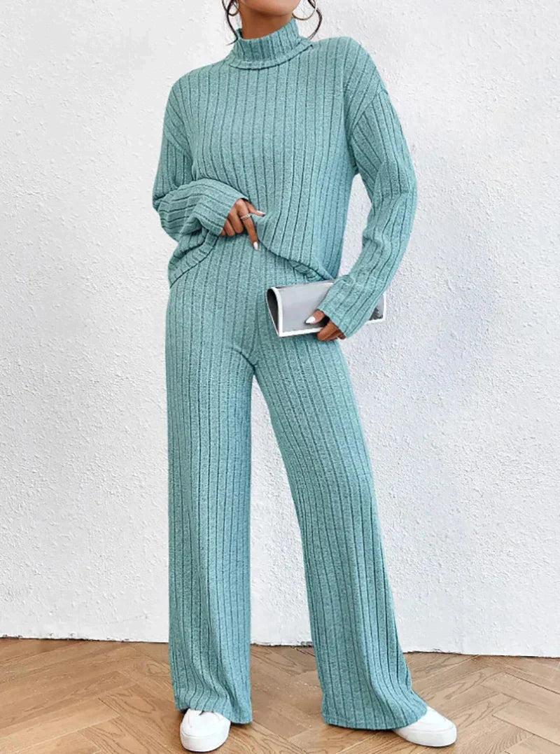 Leia | Turtleneck Sweater and Trousers Two-Piece Set