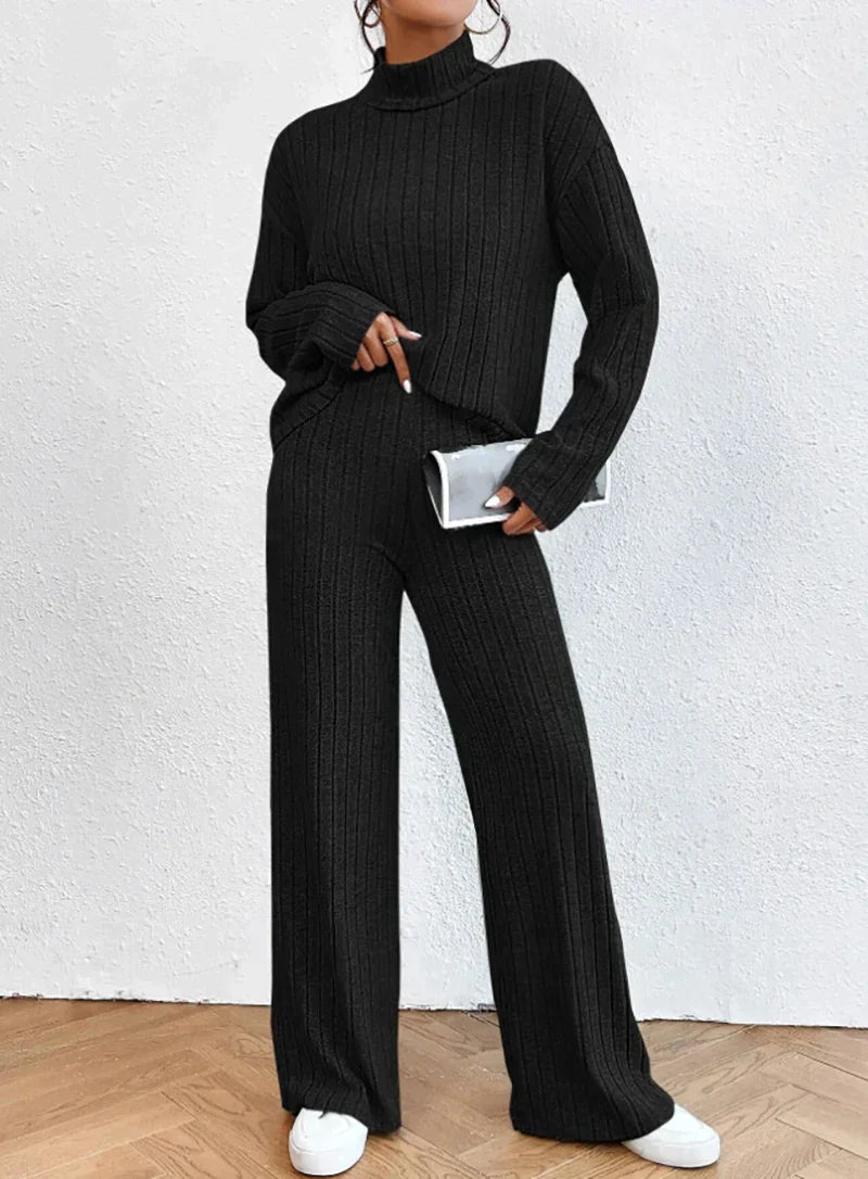 Leia | Turtleneck Sweater and Trousers Two-Piece Set
