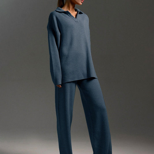 Avril | Knitted Top and Wide-Leg Trousers 2-Piece Set